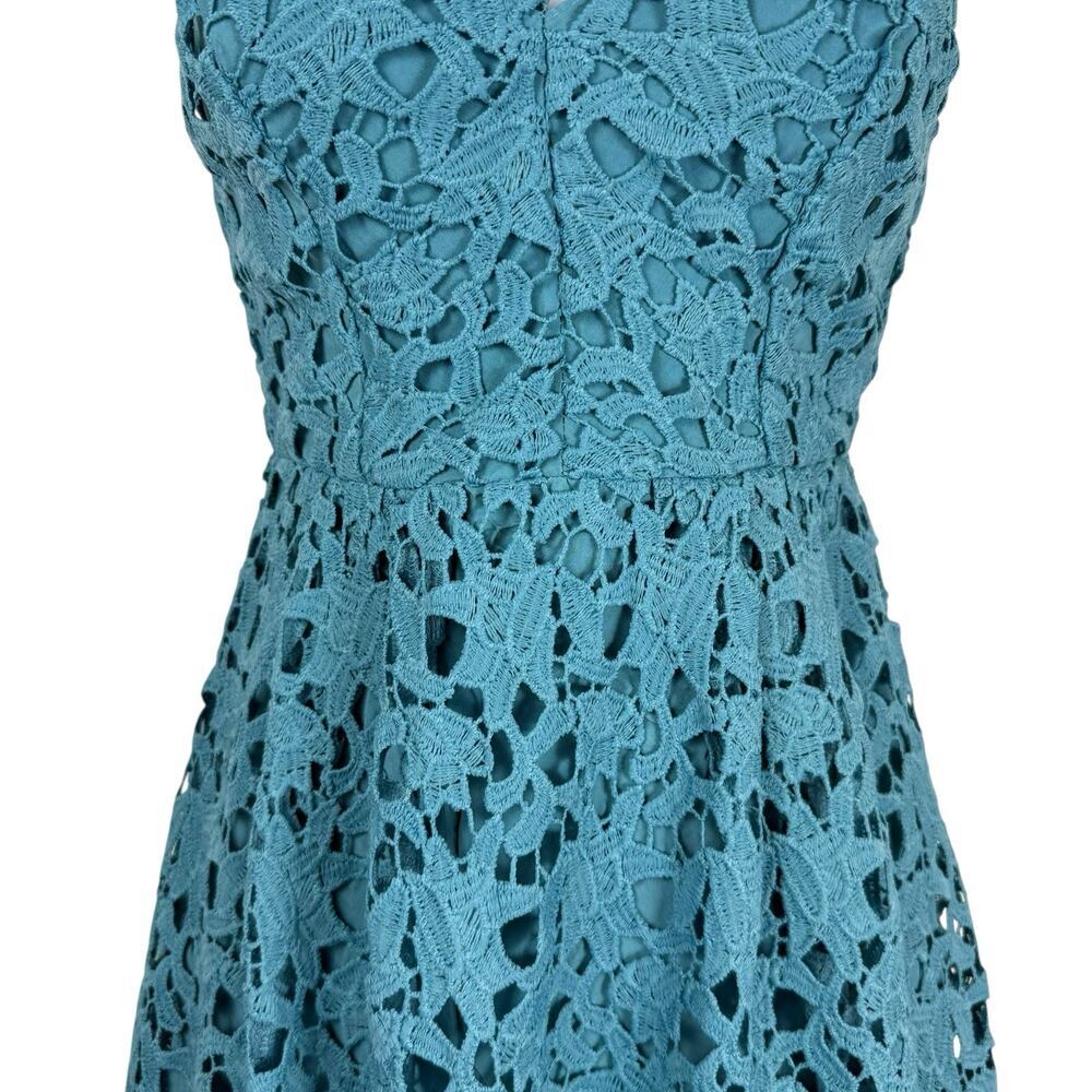 ASTR Dress Women Extra Small Teal Lace Midi Romantic Feminine Floral Fairy - Picture 4 of 15